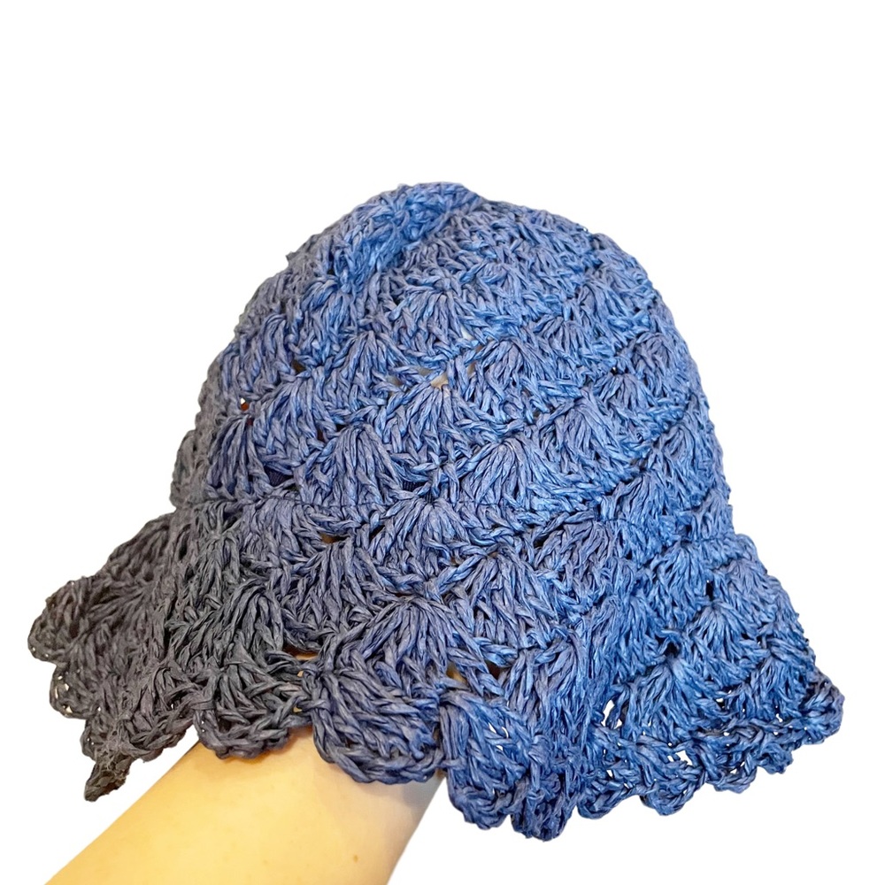 NWT Gymboree Straw Bucket Hat Blue Size Small (5-6)